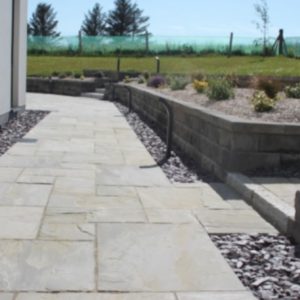 Natural stone grey paving
