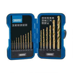 DRAPER 18549 METRIC TITANIUM NITRIDE COATED HSS DRILL BIT SET (15 PIECE)