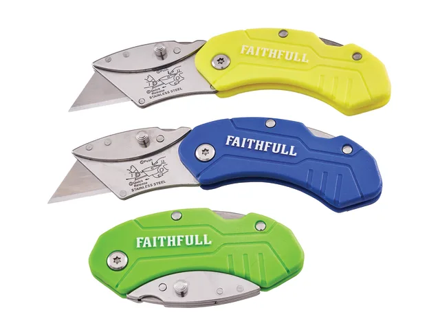 Faithfull Hi-Vis Utility Folding Knife