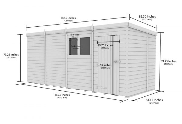 16ft x 7ft Pent Shed - Image 5