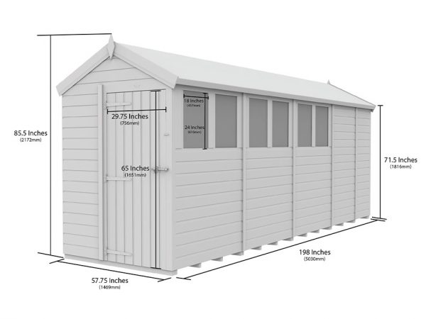 5ft x 17ft Apex Shed - Image 3