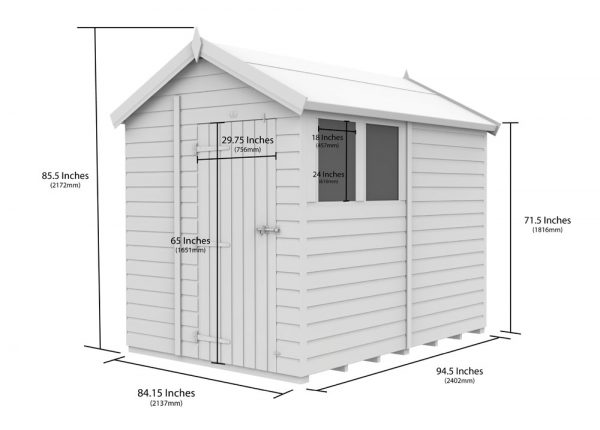 7ft x 8ft Apex Shed - Image 5