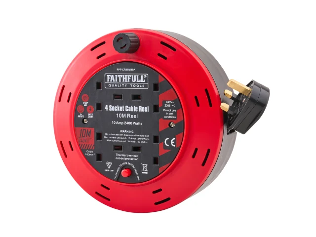 Faithfull 10m Cable Reel 10A