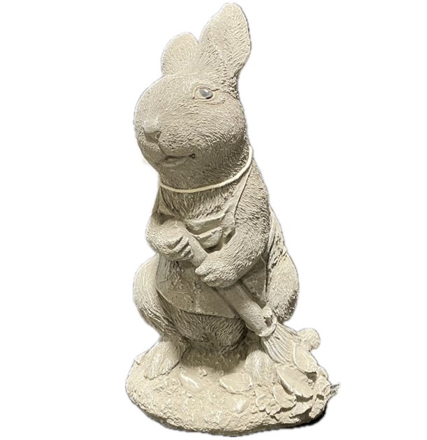 Rabbit With Broom Statue