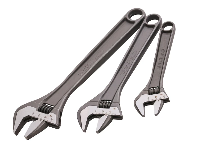 BAHCO Adjustable Wrench Set Of 3 (6", 8", 10")