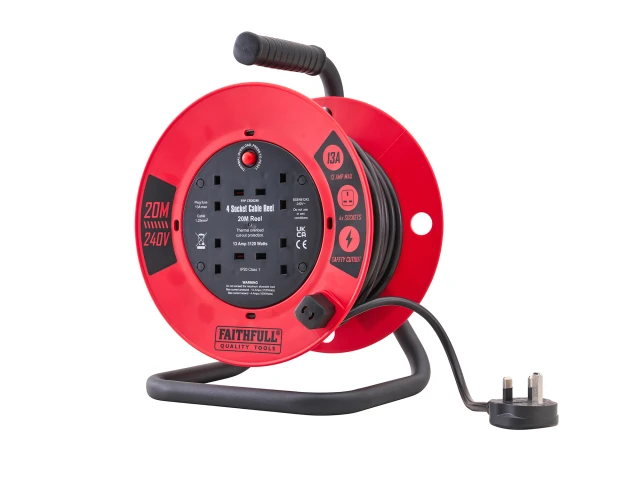 Faithfull 20m Cable Reel (Open Reel)
